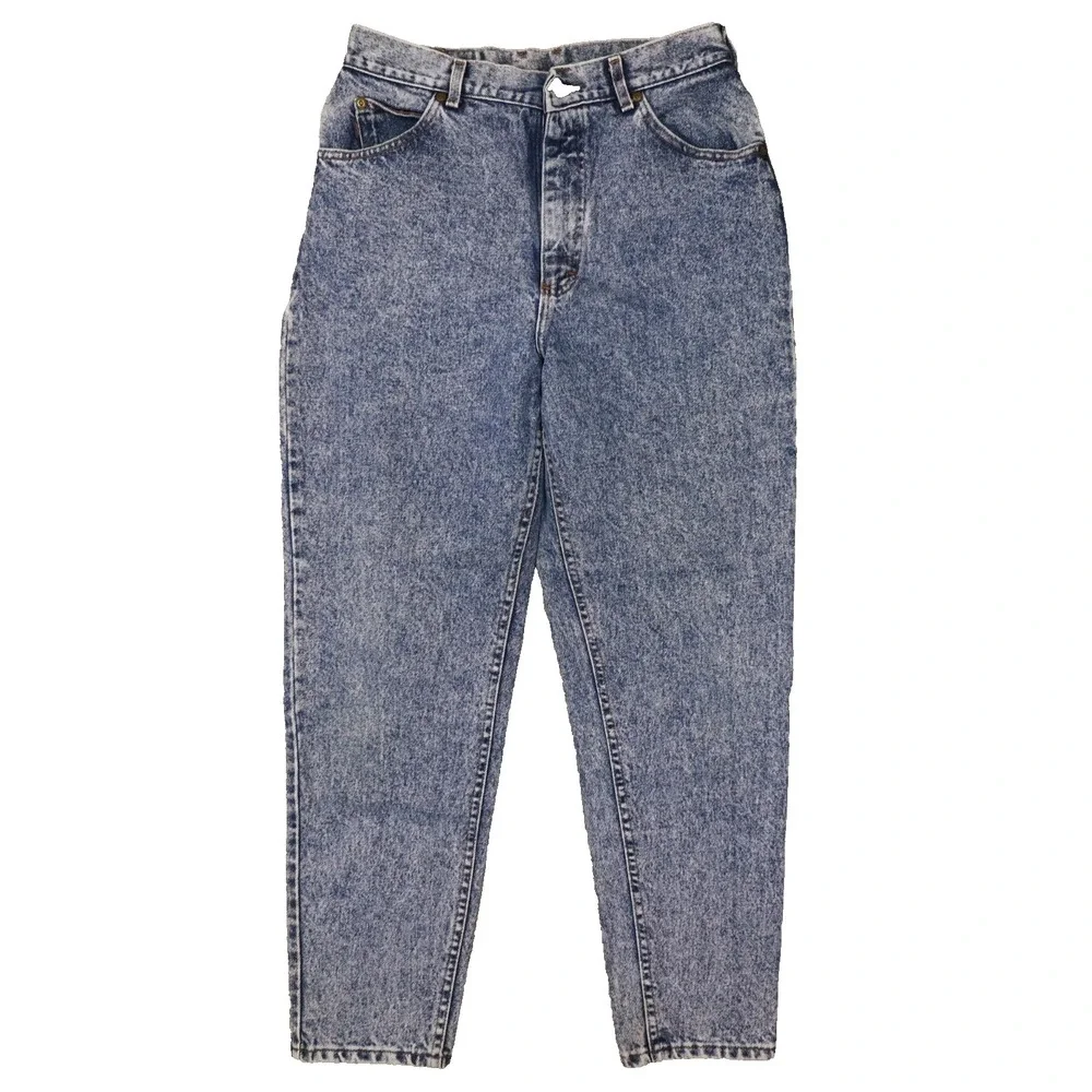 Riders Vintage Women's Medium Stone Washed High Waisted Taper Leg Jeans size 14M